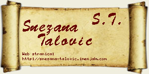 Snežana Talović vizit kartica